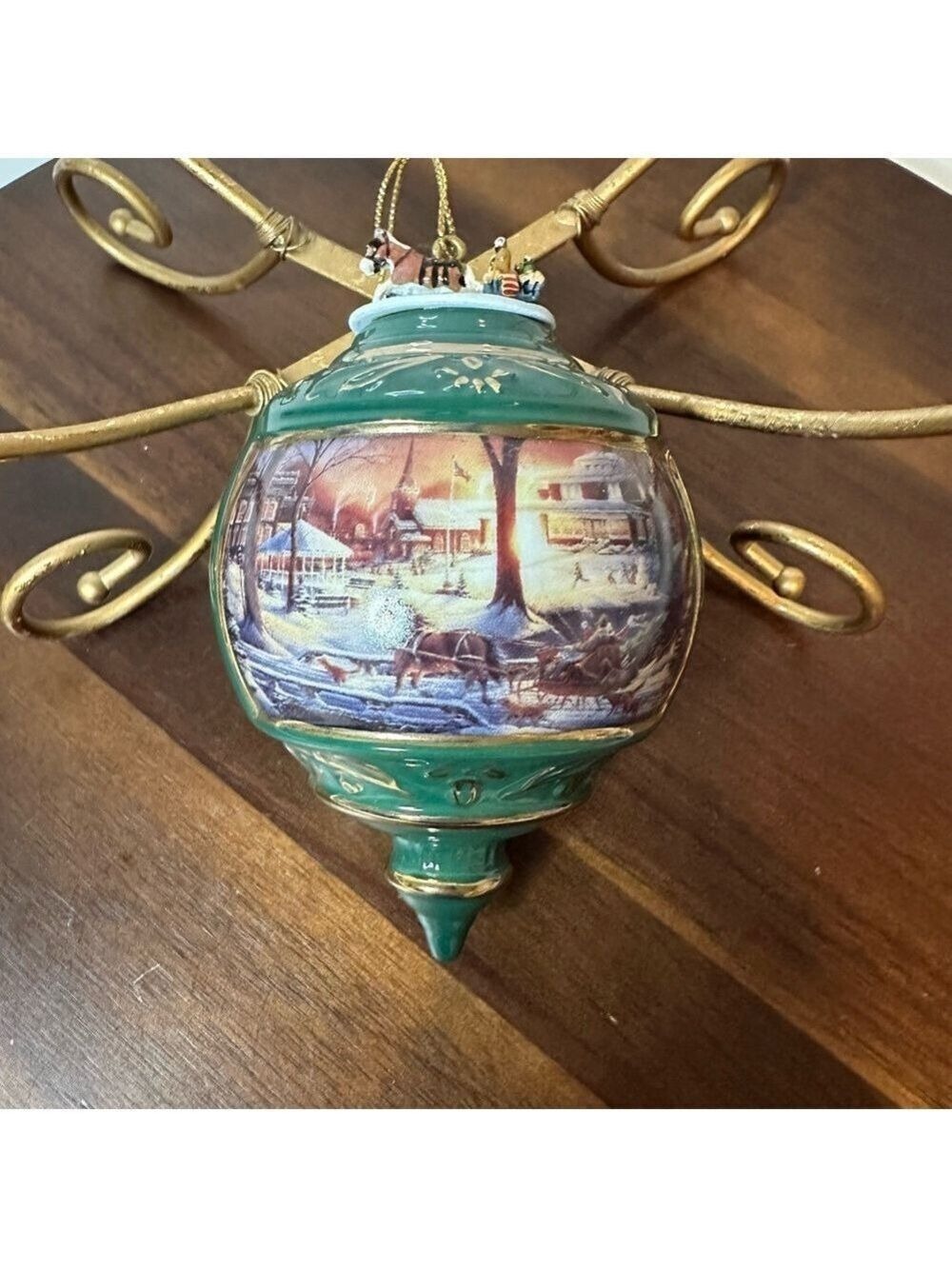 Vintage 1999 Terry Redlin Holiday Memories Ornament “Racing Home” Bradford